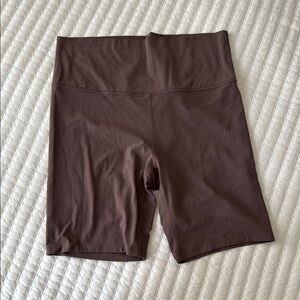 Brown Women's High-Waisted Biker Shorts